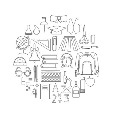 Doğrusal okul malzemeleri daire