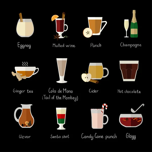 Names of beverages. — Stock Vector