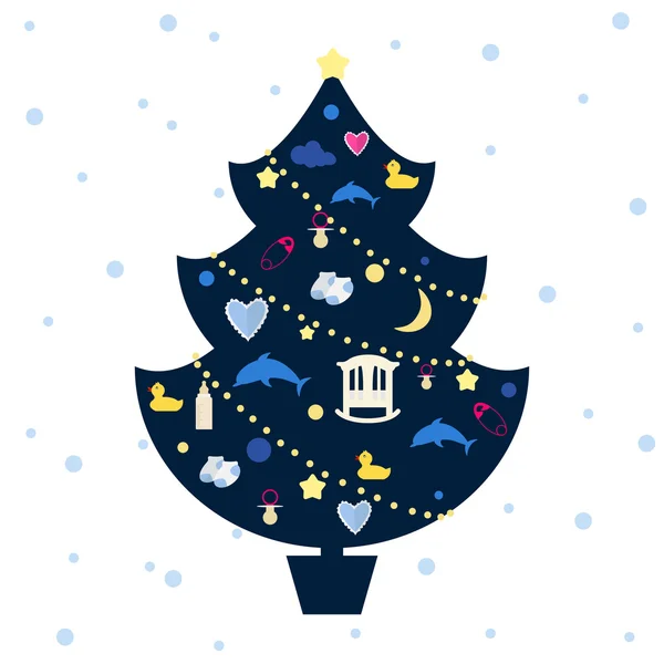 Χριστουγεννιάτικο δέντρο του μωρού — Διανυσματικό Αρχείο