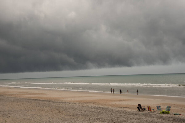 Ominous clouds over the beach. 