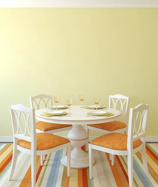 Sala da pranzo interno. rendering 3d . — Foto Stock