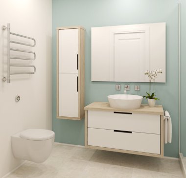 Modern banyo iç mimarisi.