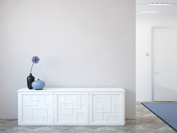 Modern hallway with commode