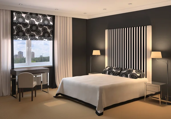 Yatak Odası, modern iç — Stok fotoğraf