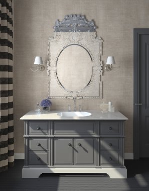Modern banyo iç mimarisi.