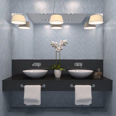 Modern banyo iç mimarisi.