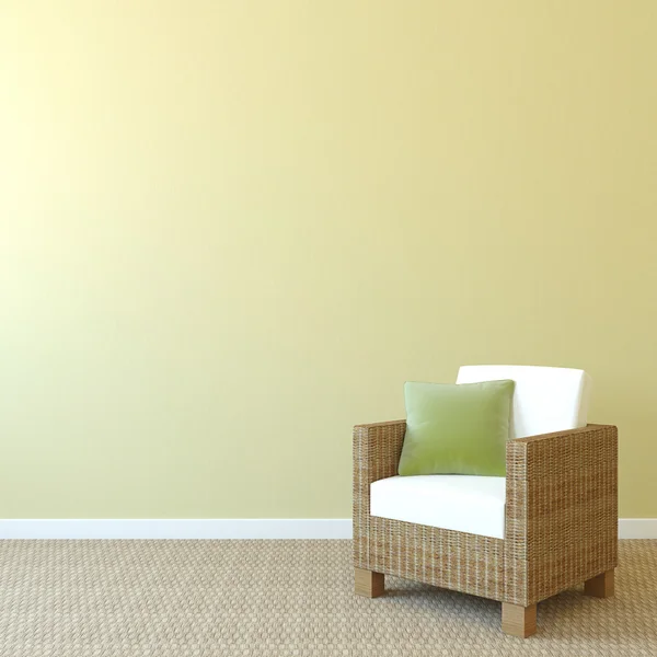 Armchair near empty wall. — Stock fotografie