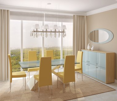 modern yemek odası iç.