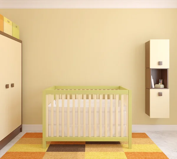 内部的育儿室，婴儿床 — 图库照片