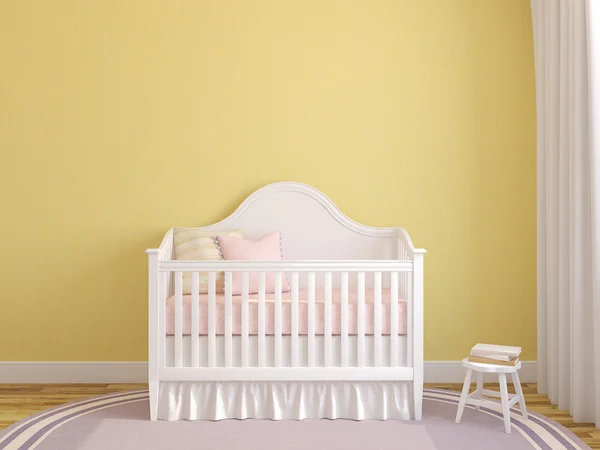 Interior of nursery with crib — Stock Photo, Image