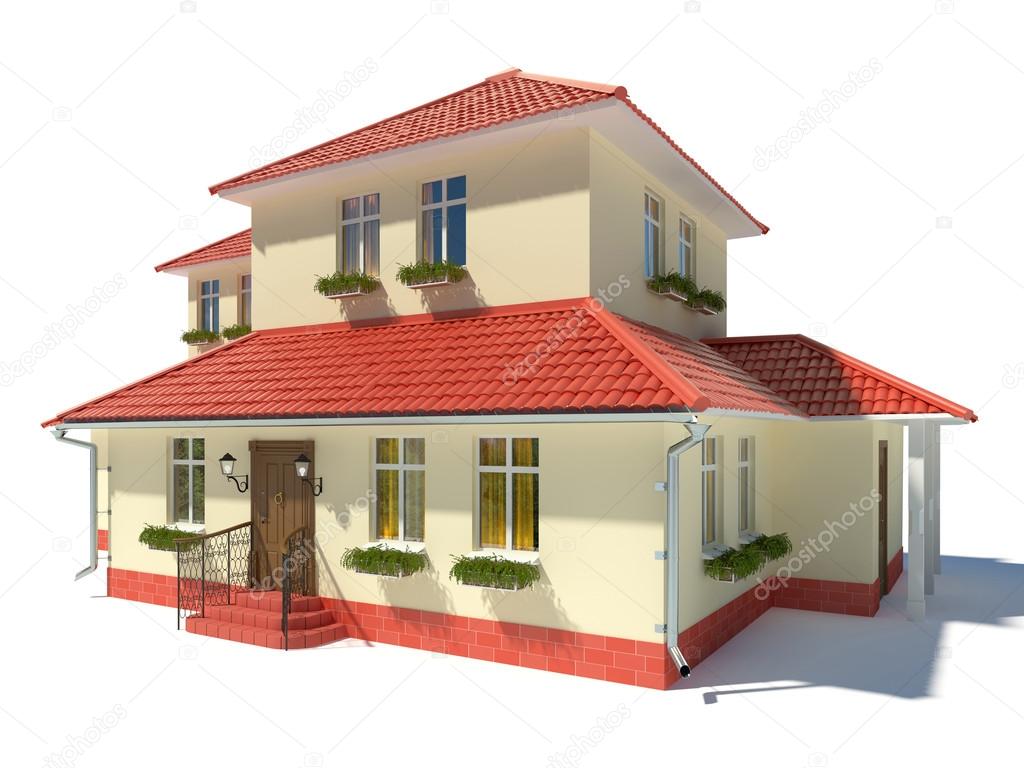 house with red roof