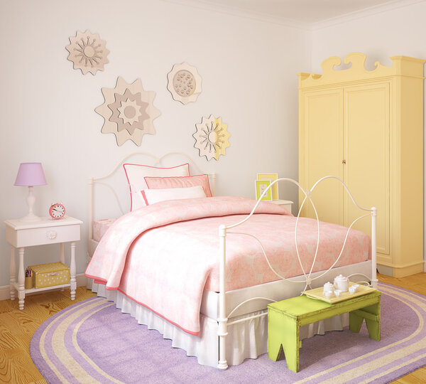 Interior of playroom for girl.