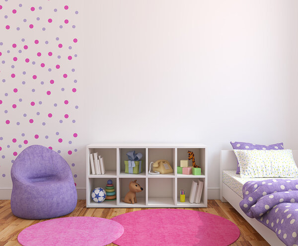 Interior of playroom for girl.