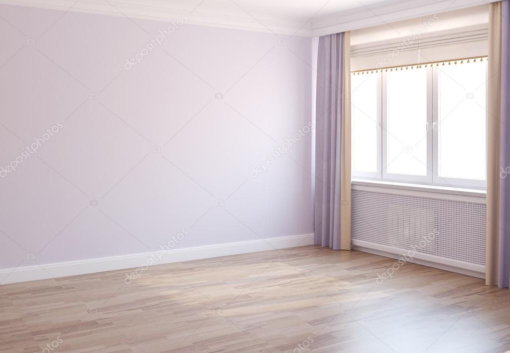 Interior of empty room with window