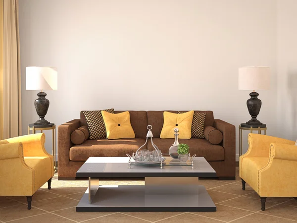 Modern living-room interior. — Stock Photo, Image