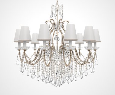 beyaz zemin üzerinde lüks avize.