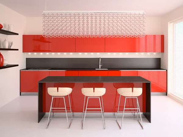 Cozinha Moderna Interior. — Fotografia de Stock