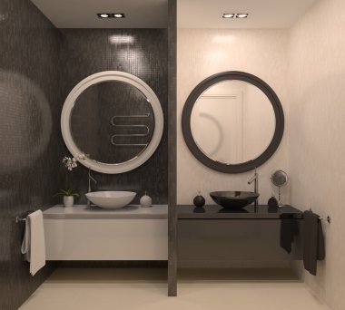 Modern banyo iç mimarisi.