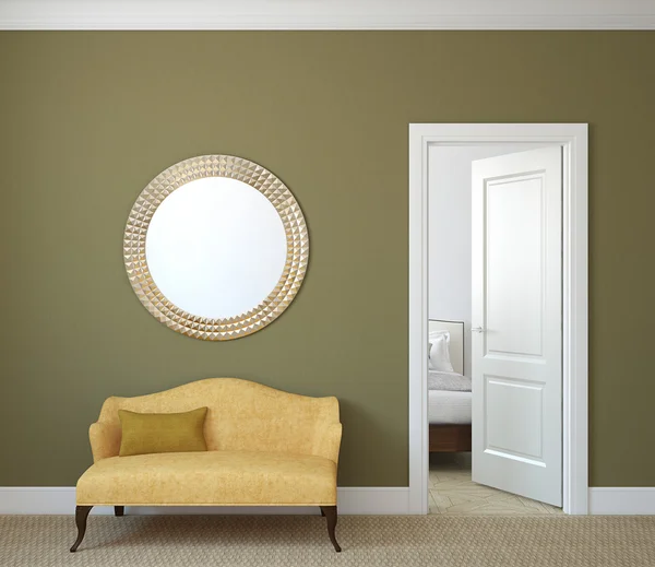 Hallway interior with mirror — Zdjęcie stockowe