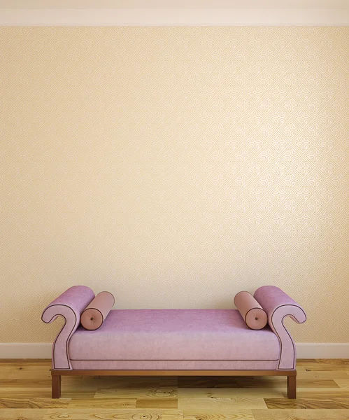 Ottoman near empty wall. — Stock fotografie