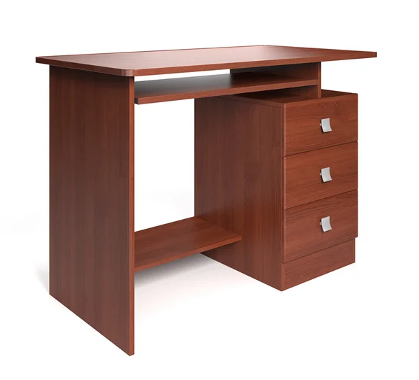 Geïsoleerde houten bureau. — Stockfoto