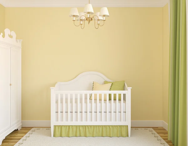 内部的育儿室，婴儿床 — 图库照片