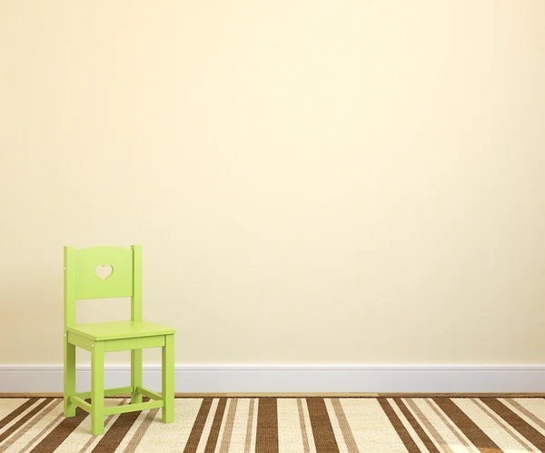 Interieur van speelkamer met groene stoel — Stockfoto