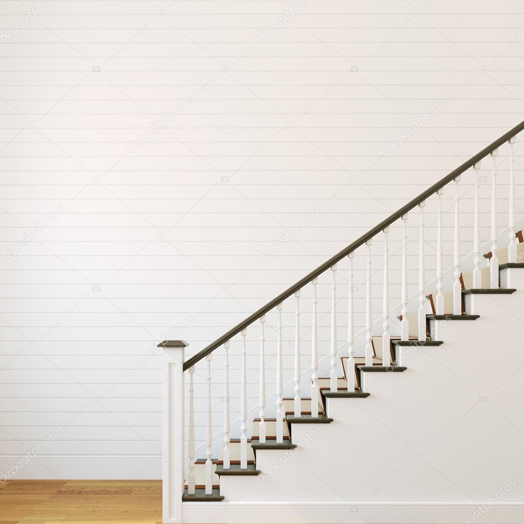 White classic stairway.