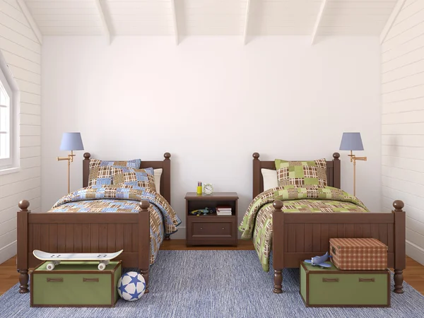 Slaapkamer voor twee kinderen. — Stockfoto