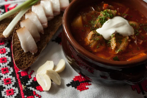 Borsch (comida étnica ucraniana ) — Fotografia de Stock