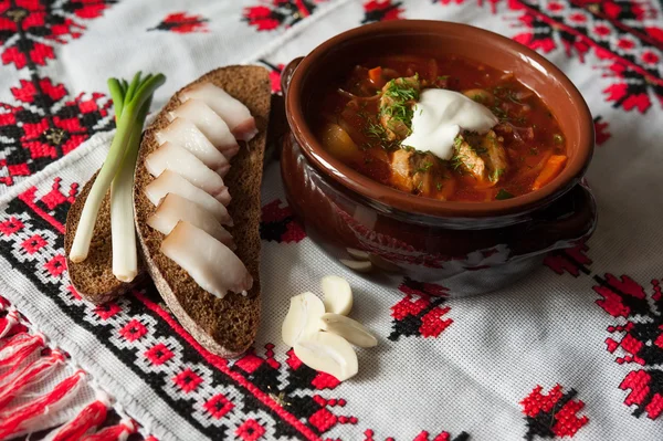 Борщ - традиційна українська страва — стокове фото