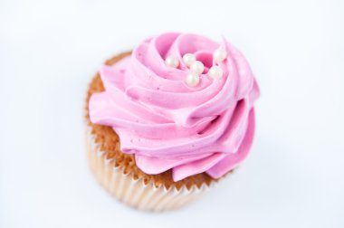 Pembe krema ile cupcakes (kek)