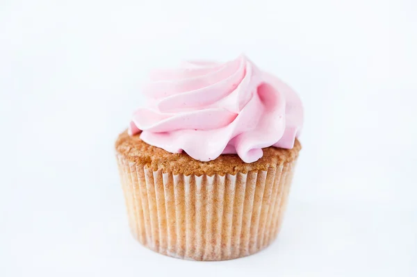 Cupcakes (magdalenas) con crema rosa — Foto de Stock