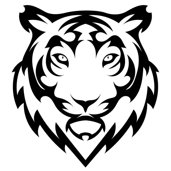 Tygrys piękny tatuaż. Wektor głowy tygrysa jako element projektu na na białym tle — Wektor stockowy