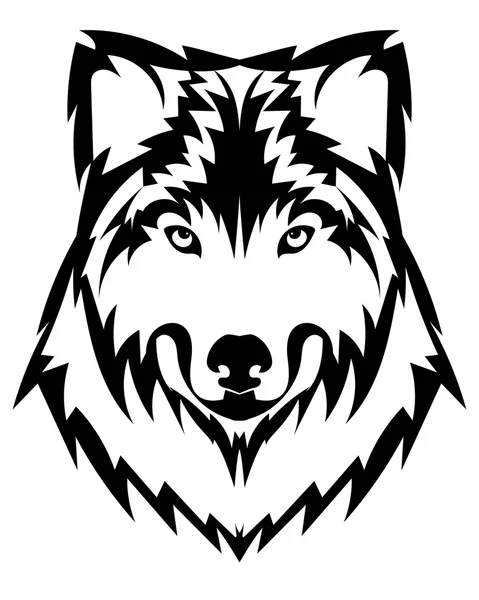 Vector wolf's head as a design element on isolated background — Stock Vector