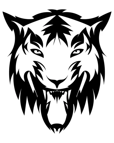 Tygr tetování. Vektorové tygří hlavu jako designový prvek na izolované pozadí — Stockový vektor