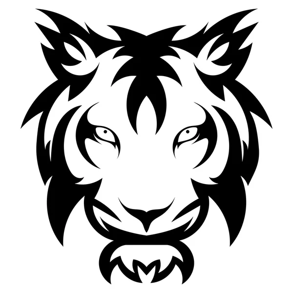 Tygrys piękny tatuaż. Wektor głowy tygrysa jako element projektu na na białym tle — Wektor stockowy