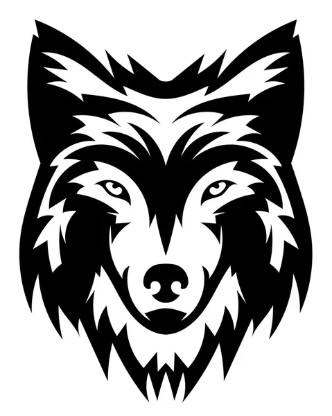 Vector wolf's head as a design element on isolated background — Stock Vector