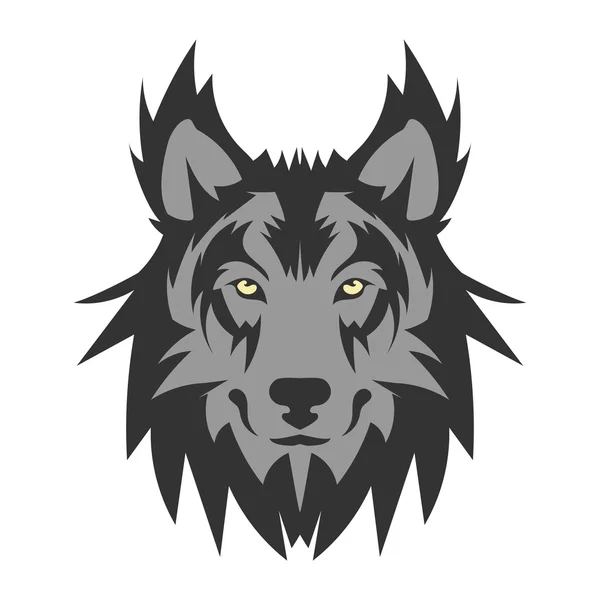 Hermosa cabeza de lobo tattoo.Vector como elemento de diseño sobre fondo aislado — Archivo Imágenes Vectoriales