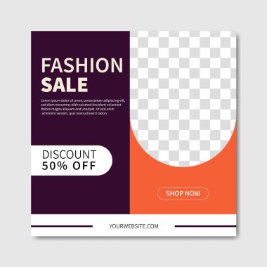 Yaratıcı moda tanıtımı sosyal medya şablon tasarım pankartı. Çevrimiçi iş tanıtım vektör tasarımı için iyi