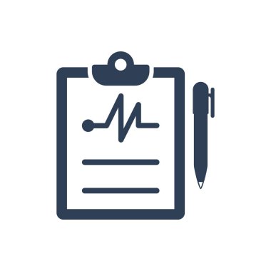 Tıbbi EKG Raporu Simgesinin Basit İllüstrasyonu