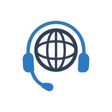 Dünya Çapındaki Müşteri Desteği Simgesinin Basit İllüstrasyonu