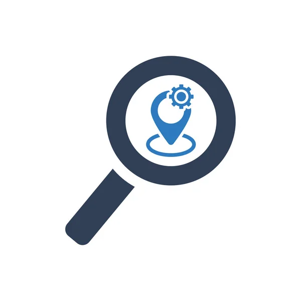 Hizmet edilen konum arama simgesinin basit illüstrasyonu