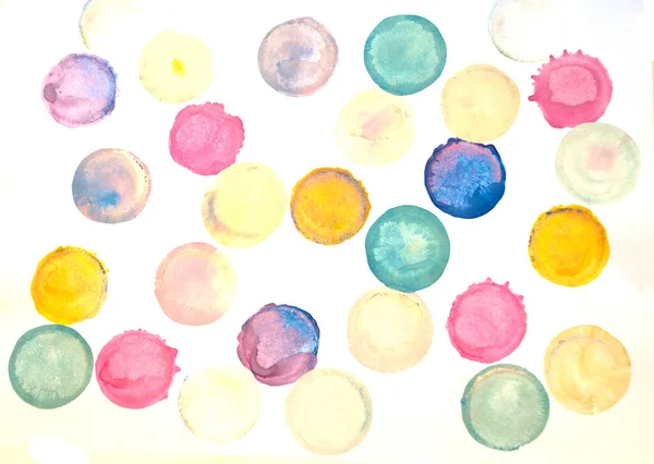 Colorful Circle Background Watercolor Abstract Background Hand Drawing — Stock Photo, Image