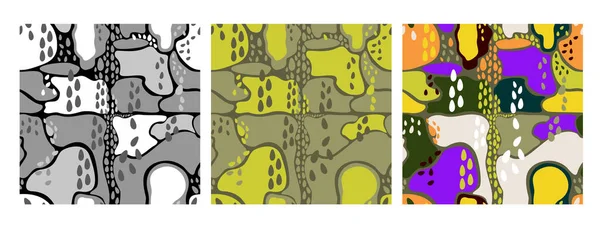 Üç soyut kare şablon kümesi