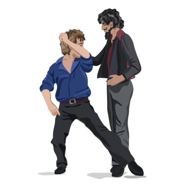 İki adam tango yapıyor.