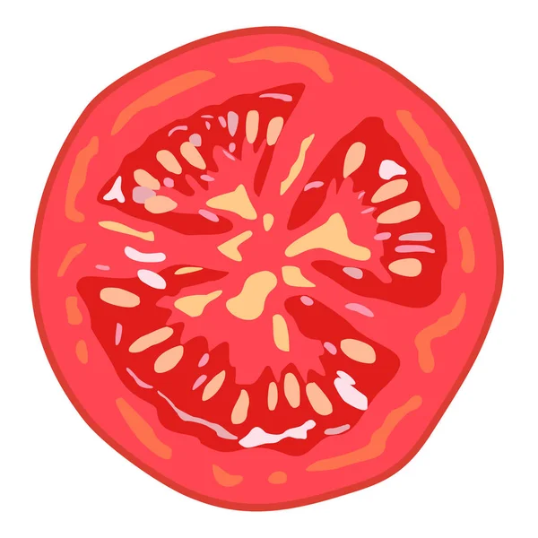 Vector Isolated Illustration Tomato Slice — 스톡 벡터