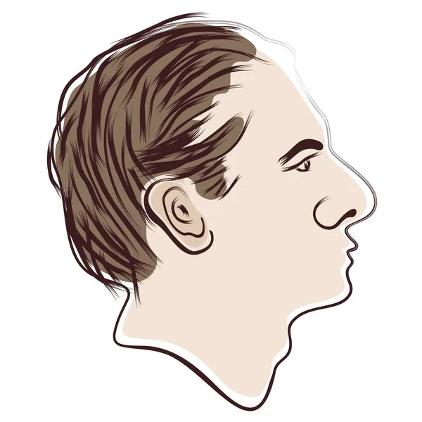 Beyaz arka planda izole edilmiş bir adamın profili.