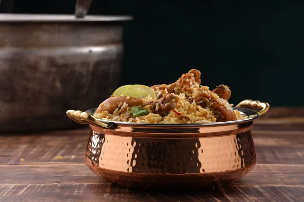 Dum Chicken Biriyani Immagine Ravvicinata Del Kerala Thalassery Biriyani Che — Foto Stock