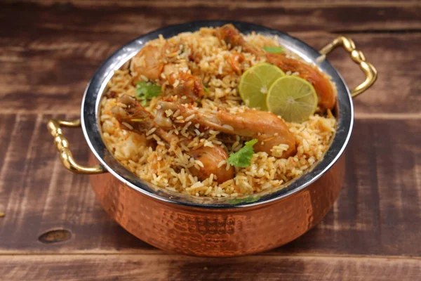 Dum Frango Biriyani Imagem Close Kerala Thalassery Biriyani Que Misturado — Fotografia de Stock